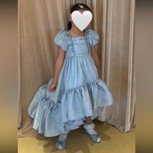 Elegant Light Blue Ruffled toddler girl dress